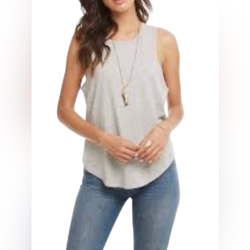 Chaser New 100% Cotton Basics Gray Seamed Muscle Tank Size Medium